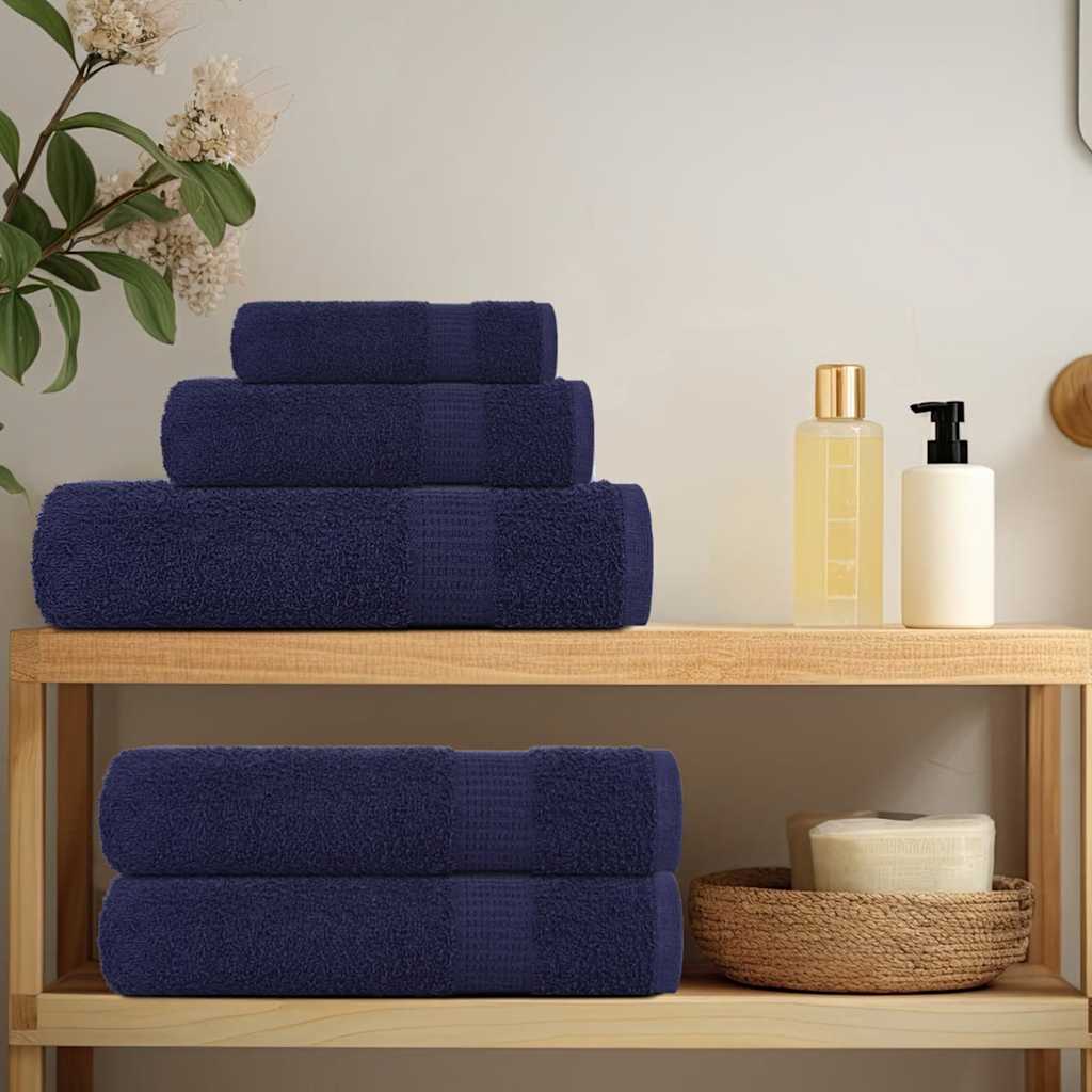 12 Piece Towel Set "FROGN" Navy Blue 100% Cotton