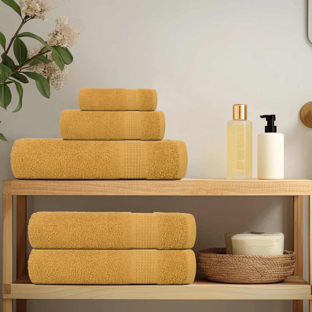 12 Piece Towel Set "FROGN" Gold 100% Cotton