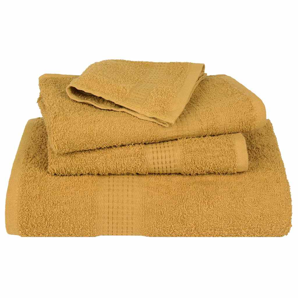 12 Piece Towel Set "FROGN" Gold 100% Cotton