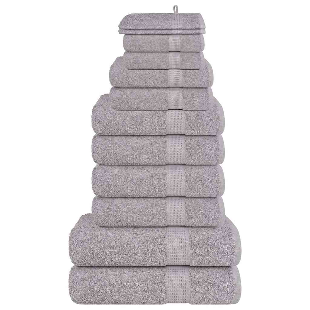 12 Piece Towel Set "FROGN" Grey 100% Cotton