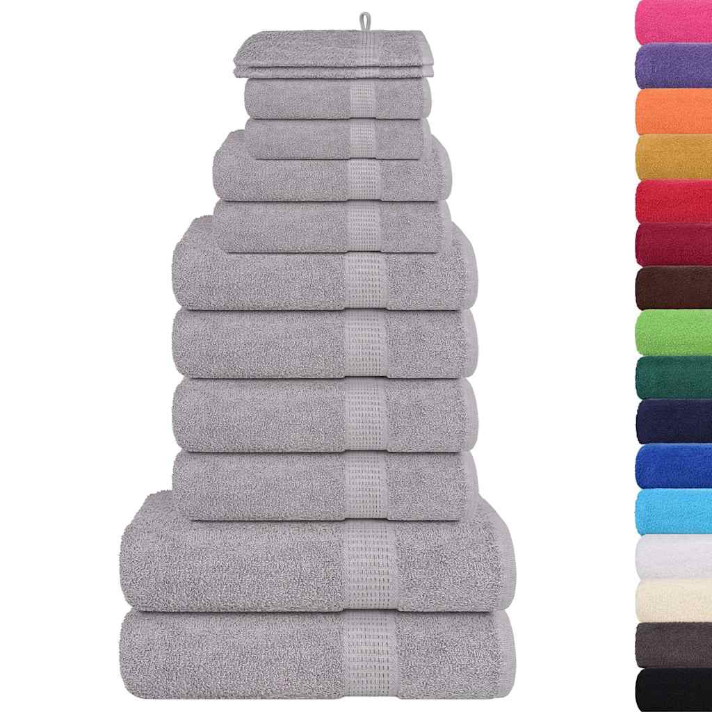 12 Piece Towel Set "FROGN" Grey 100% Cotton
