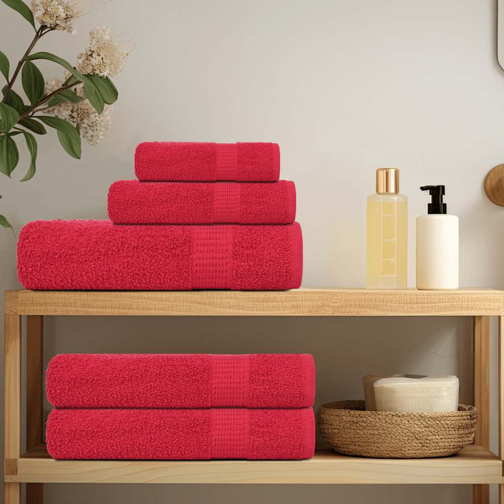 12 Piece Towel Set "FROGN" Red 100% Cotton