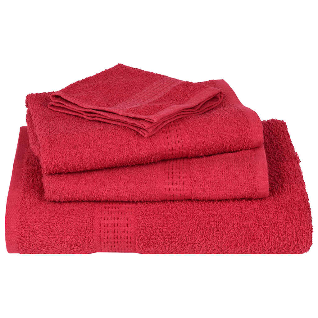 12 Piece Towel Set "FROGN" Red 100% Cotton