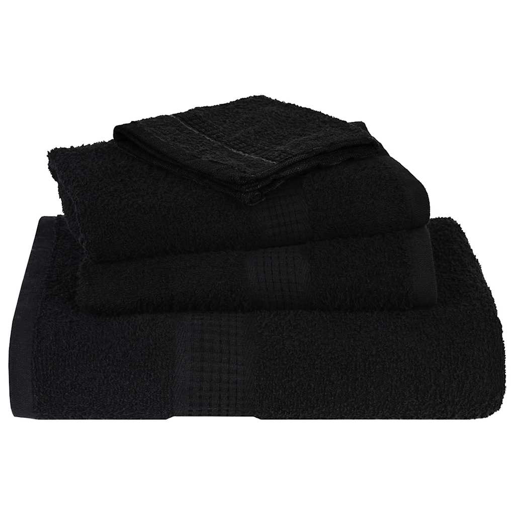 12 Piece Towel Set "FROGN" Black 100% Cotton