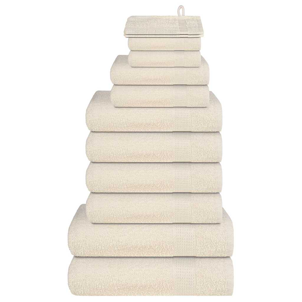 12 Piece Towel Set "FROGN" Cream 100% Cotton