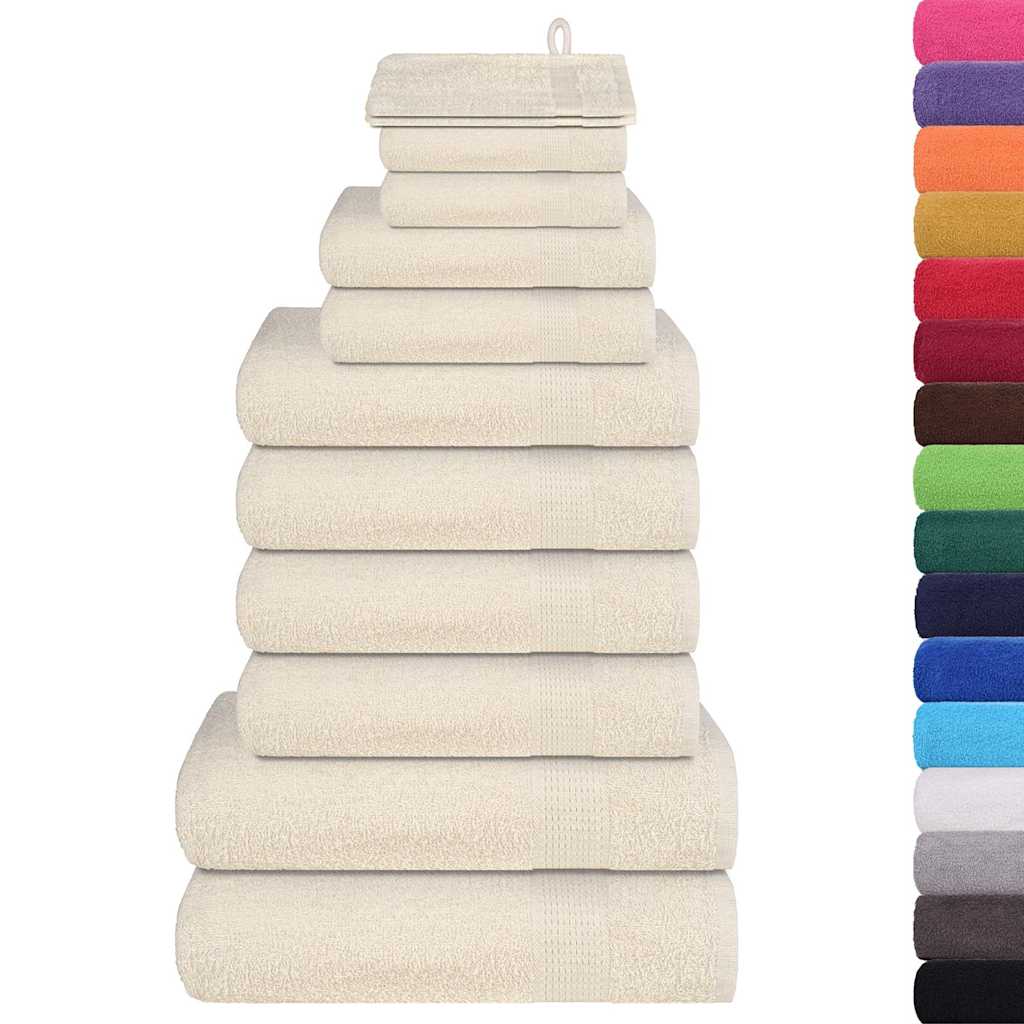 12 Piece Towel Set "FROGN" Cream 100% Cotton