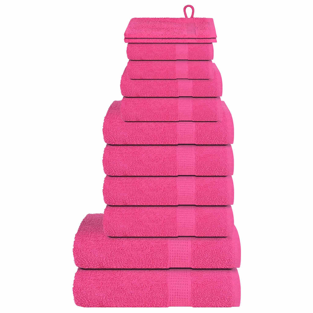 12 Piece Towel Set "FROGN" Pink 100% Cotton