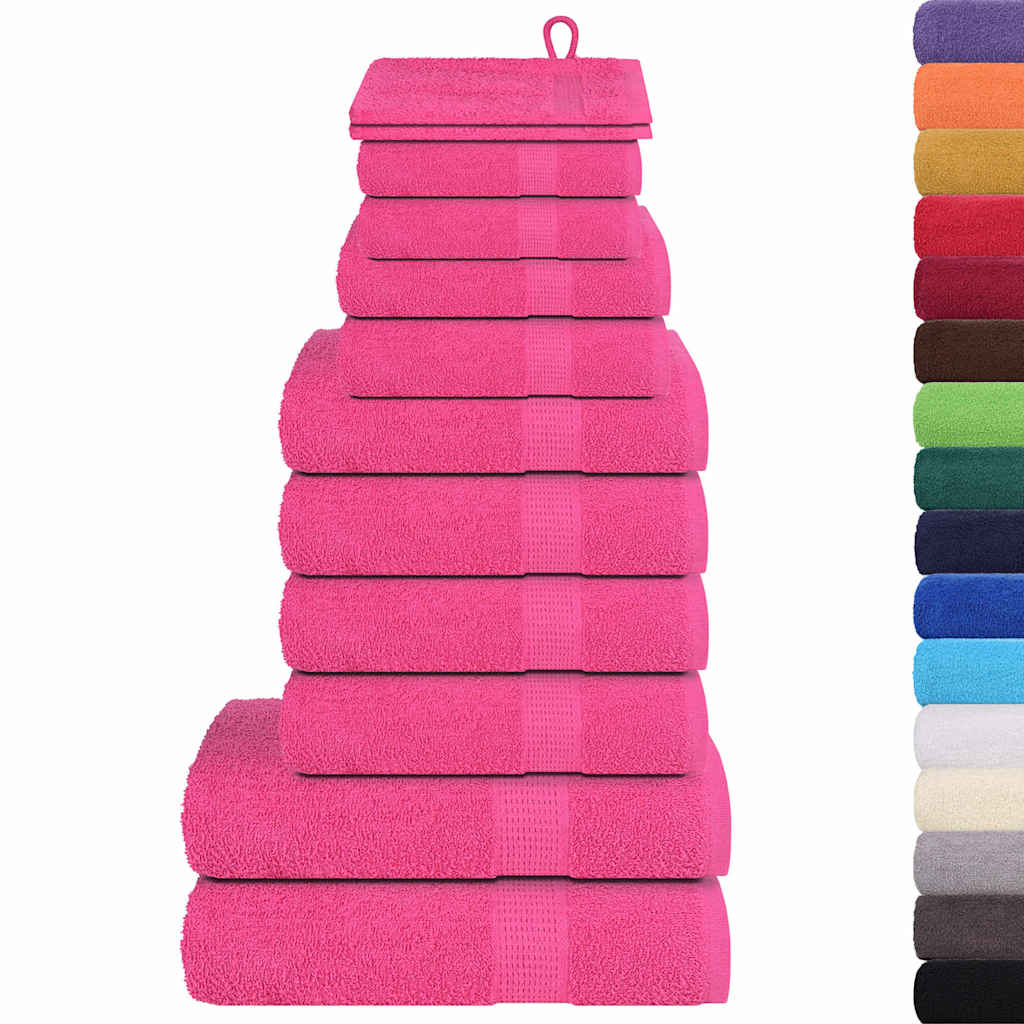 12 Piece Towel Set "FROGN" Pink 100% Cotton
