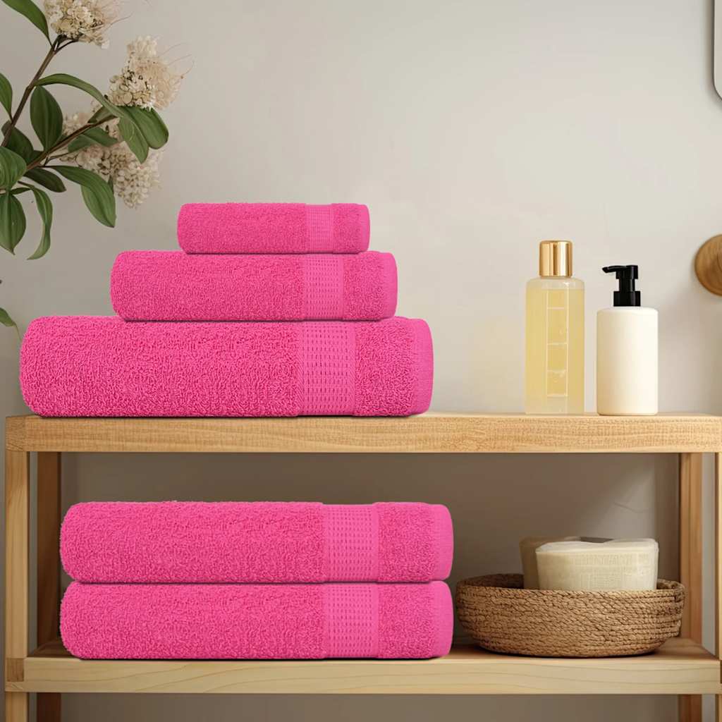 12 Piece Towel Set "FROGN" Pink 100% Cotton