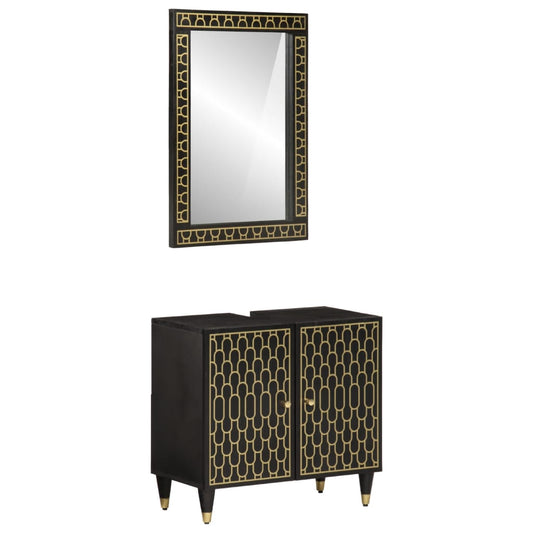 2 Piece Bathroom Furniture Set Solid Wood Mango