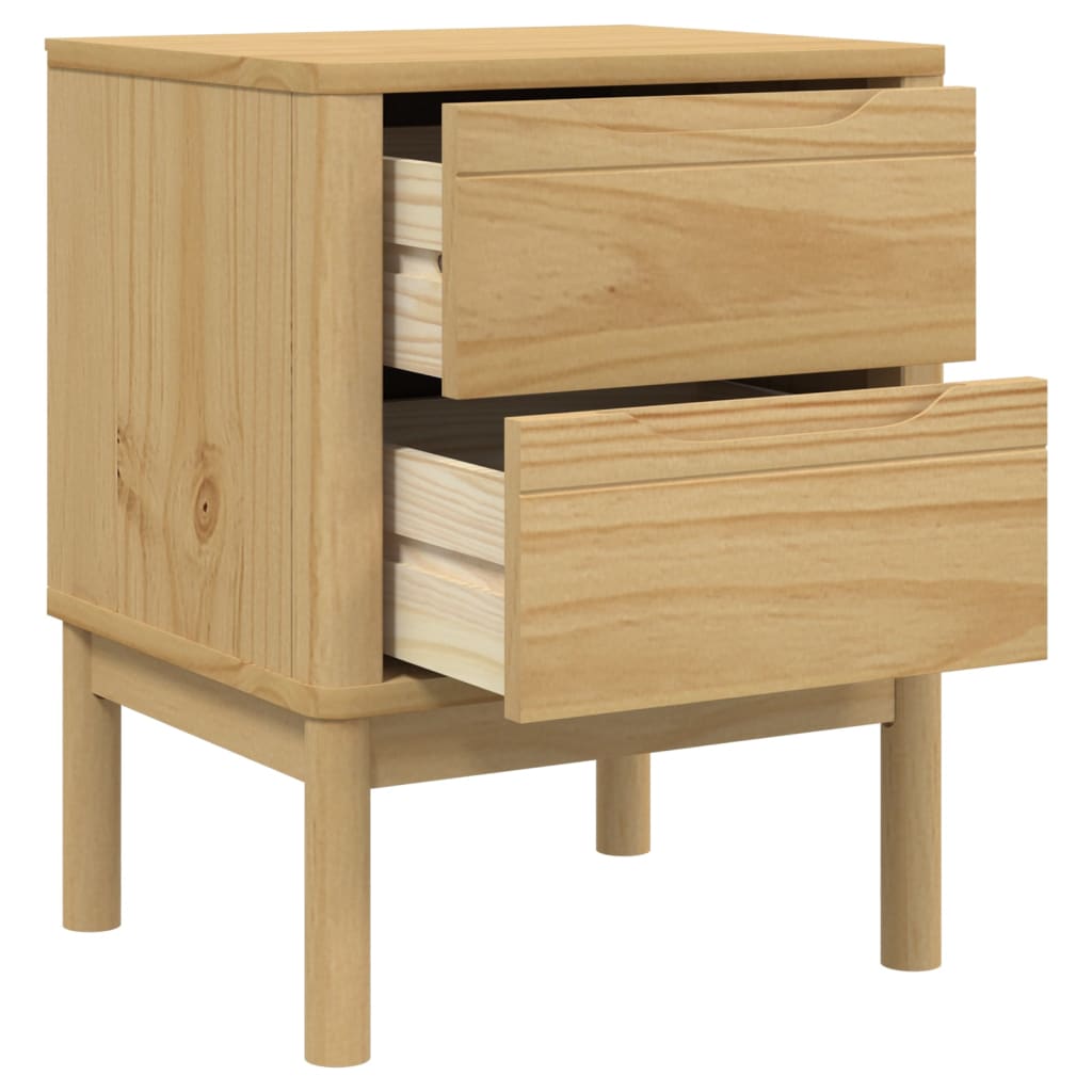 Bedside Cabinet FLORO Wax Brown 45x39x57 cm Solid Wood Pine