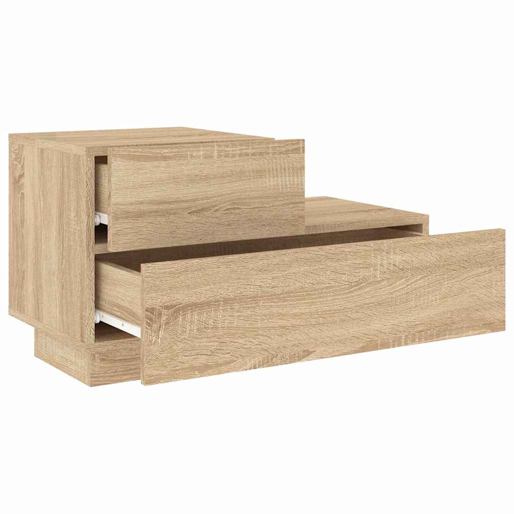 Bedside Cabinet with LED Lights Sonoma Oak 70x36x40.5 cm