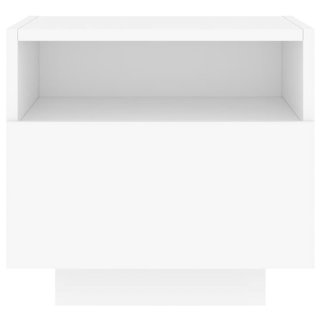 Bedside Cabinet with LED Lights White 40x39x37 cm