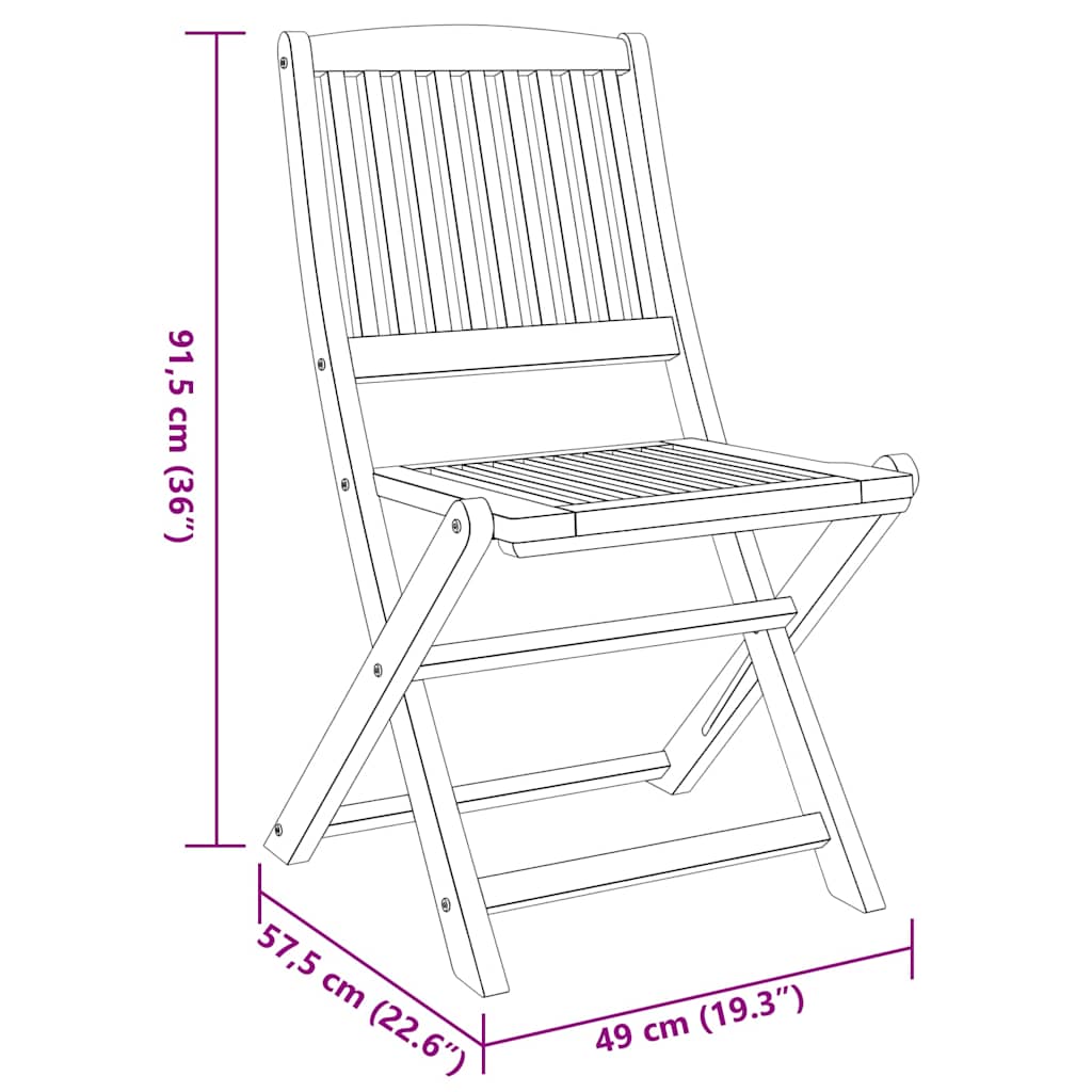 3 Piece Balcony Set Solid Wood Acacia