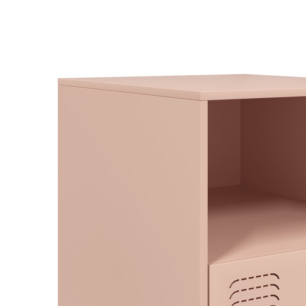 Bedside Cabinet Pink 34.5x39x44 cm Steel