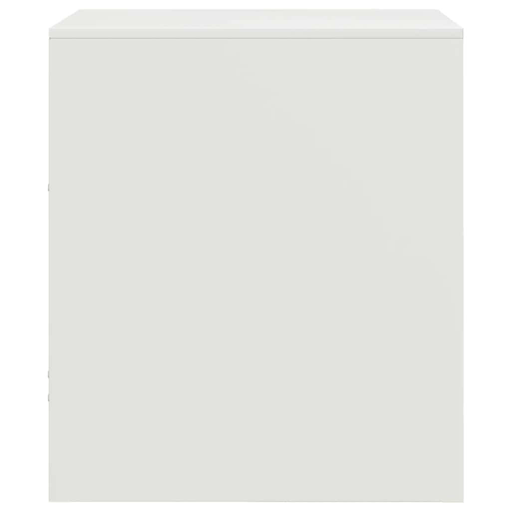 Bedside Cabinet White 34.5x39x44 cm Steel