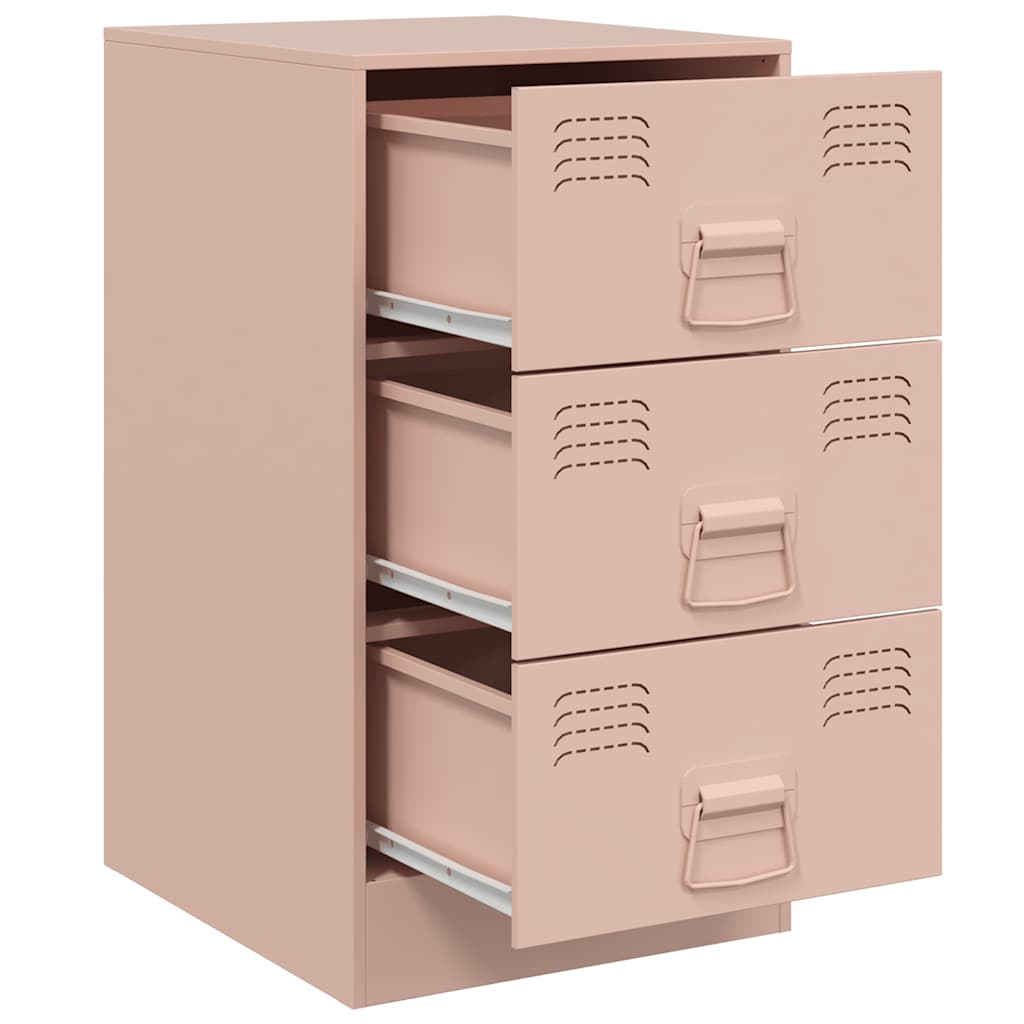 Bedside Cabinet Pink 34.5x39x62 cm Steel