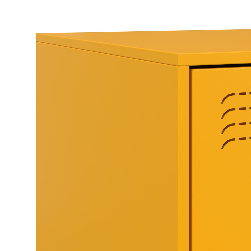 Bedside Cabinet Mustard Yellow 34.5x39x62 cm Steel