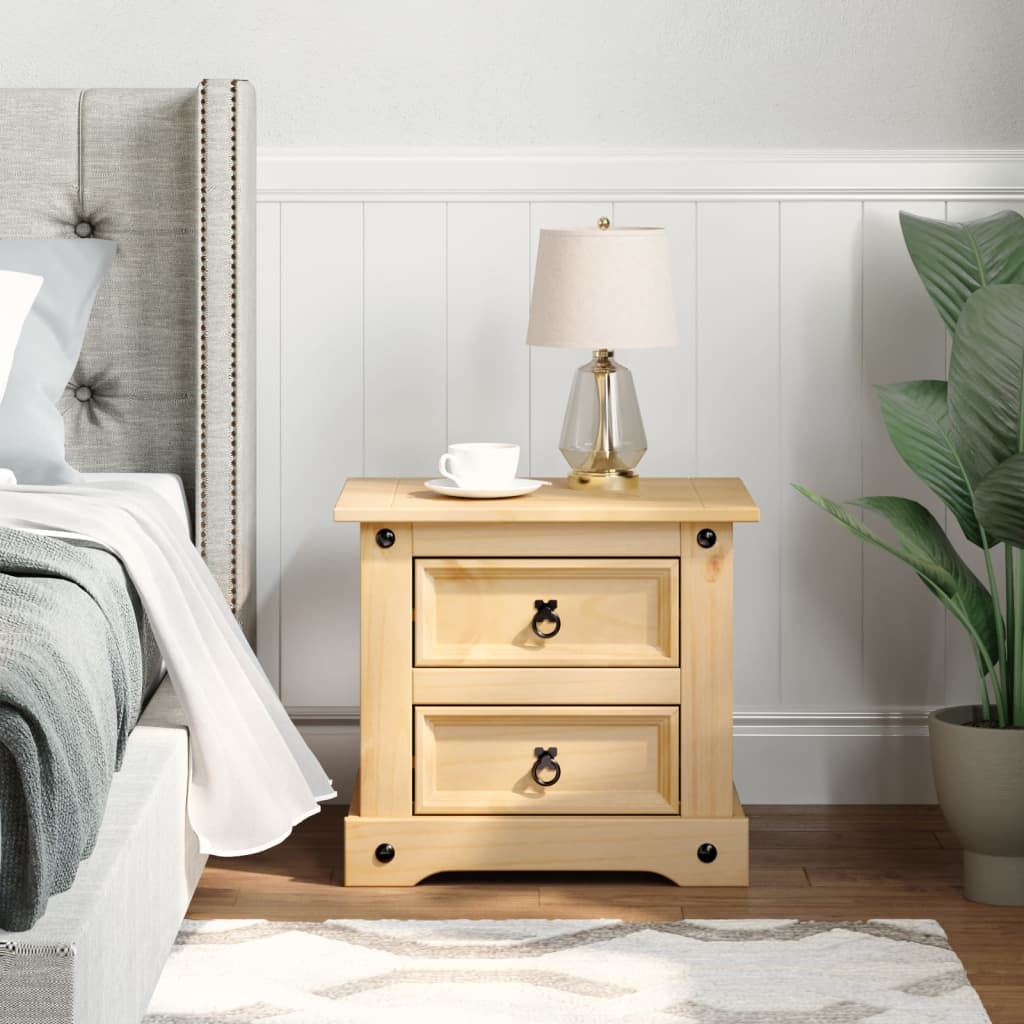 Bedside Cabinet Corona 53x39x47 cm Solid Wood Pine