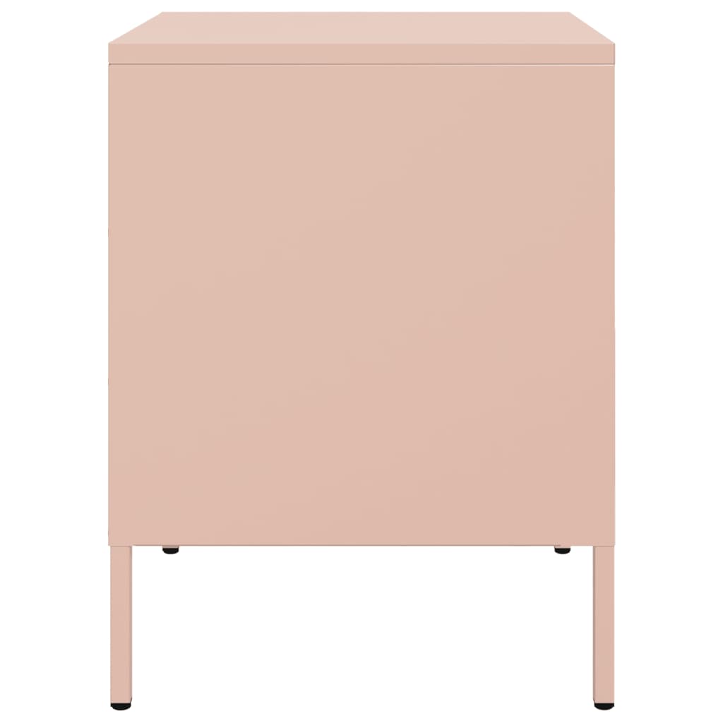 Bedside Cabinet Pink 36x39x50.5 cm Steel
