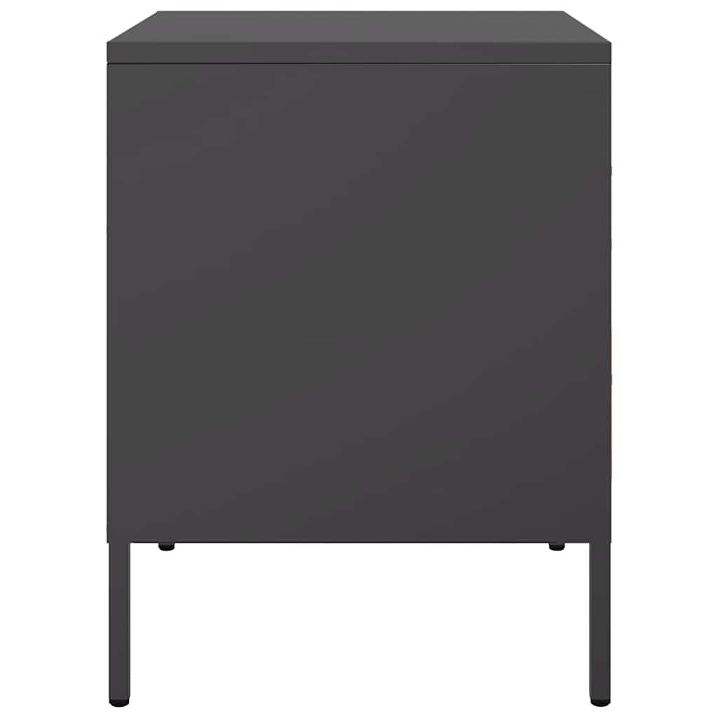 Bedside Cabinets 2 pcs Black 36x39x50.5 cm Steel