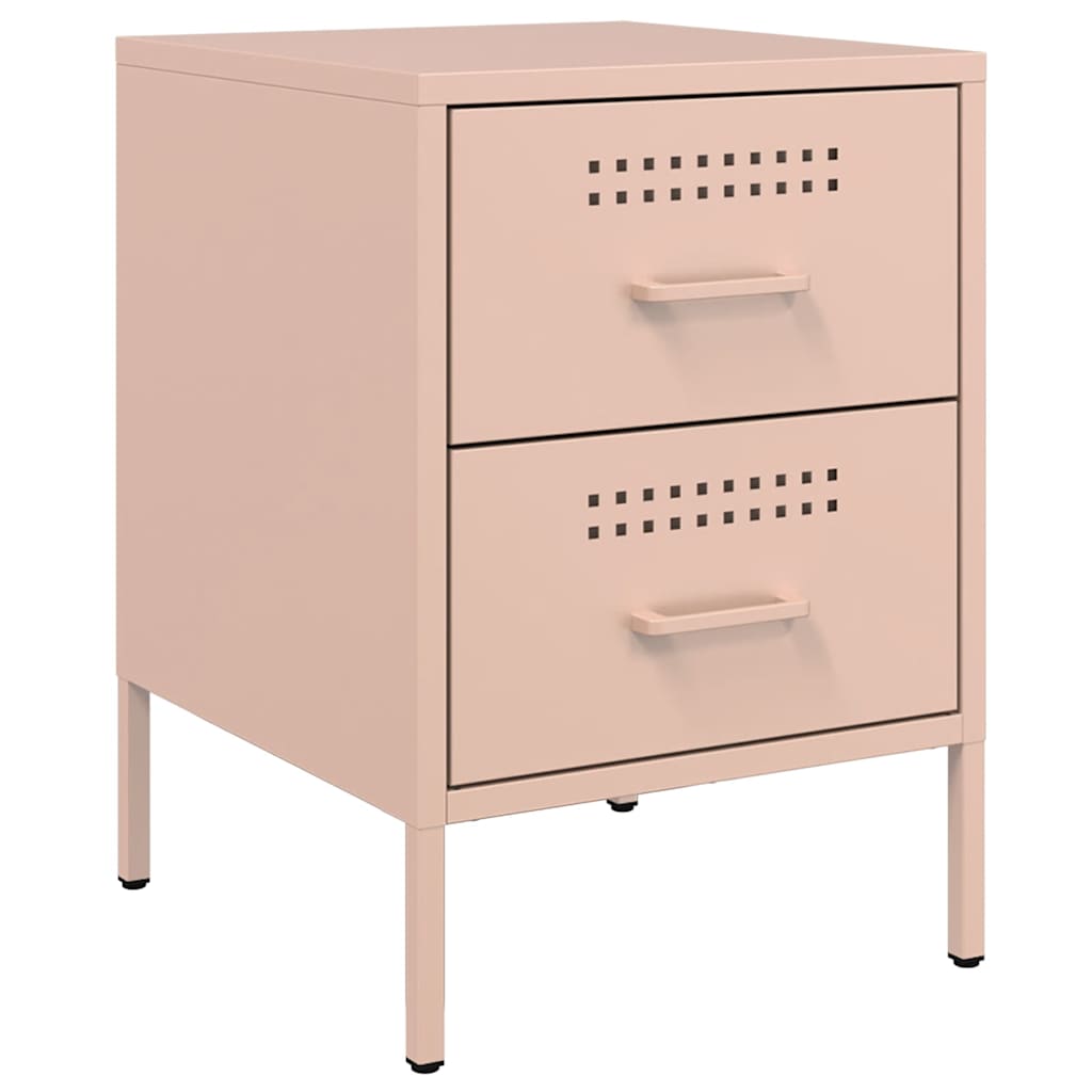 Bedside Cabinet Pink 36x39x50.5 cm Steel
