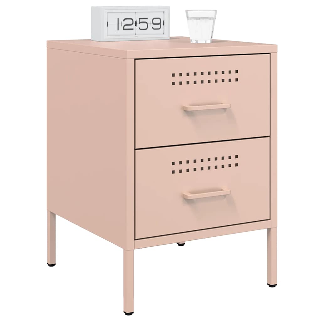 Bedside Cabinet Pink 36x39x50.5 cm Steel