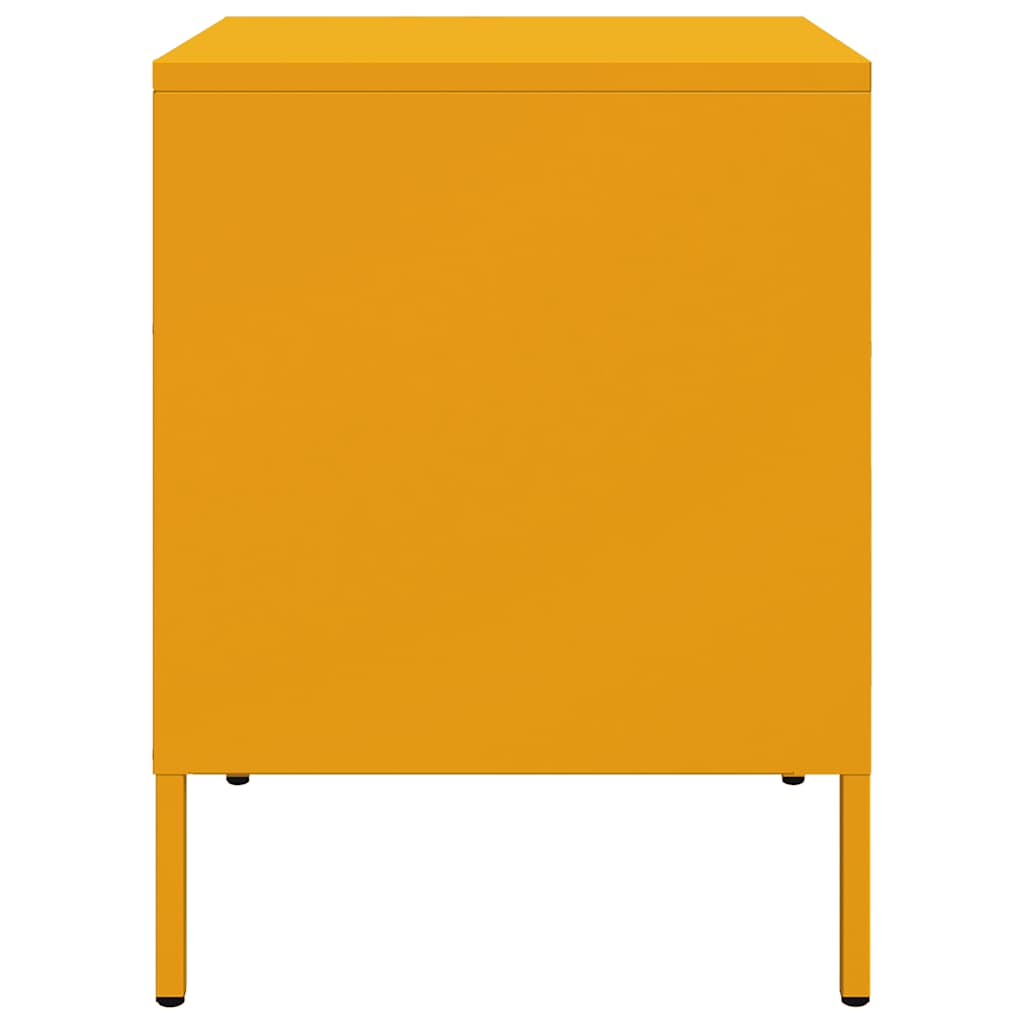 Bedside Cabinet Mustard Yellow 36x39x50.5 cm Steel
