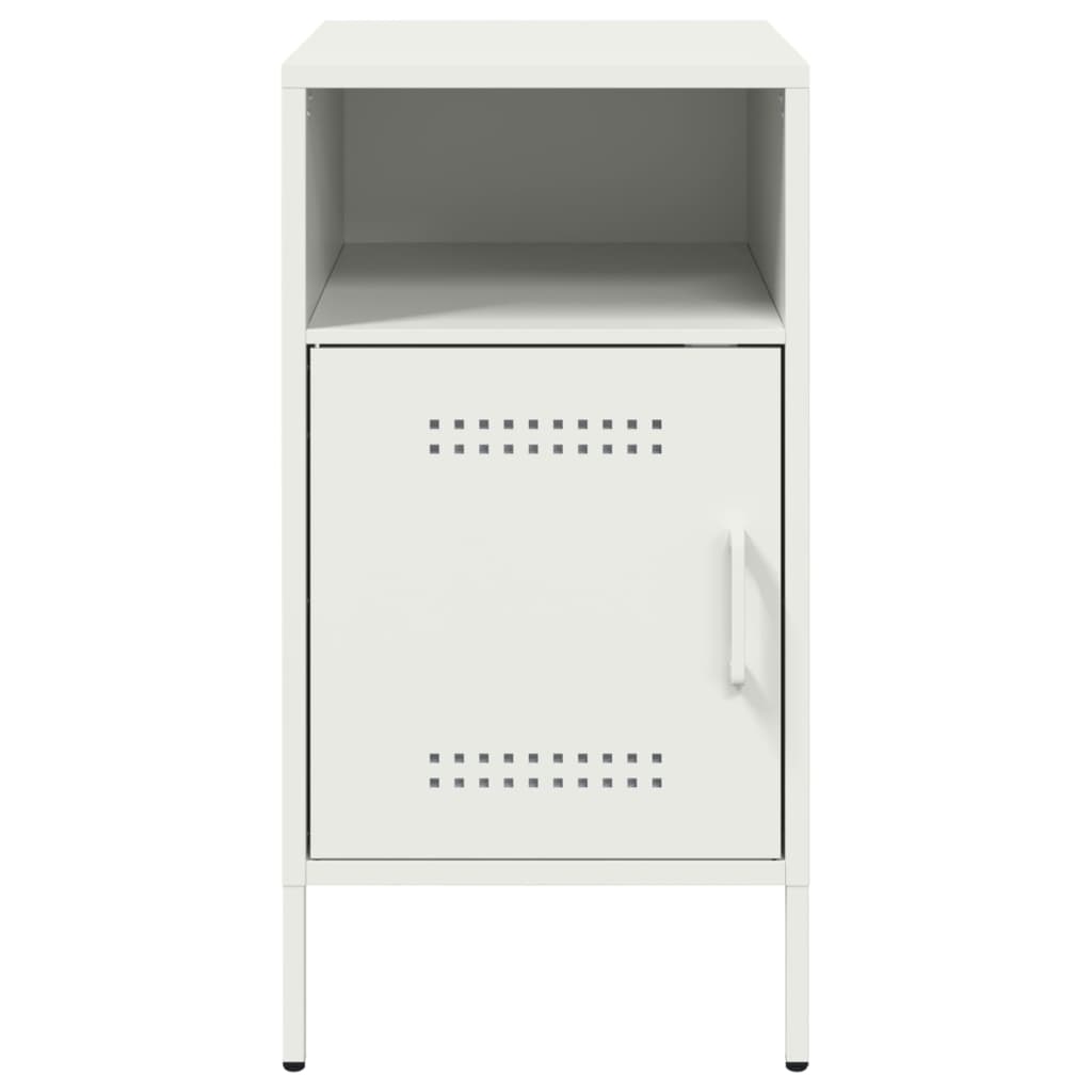 Bedside Cabinet White 36x39x68 cm Steel