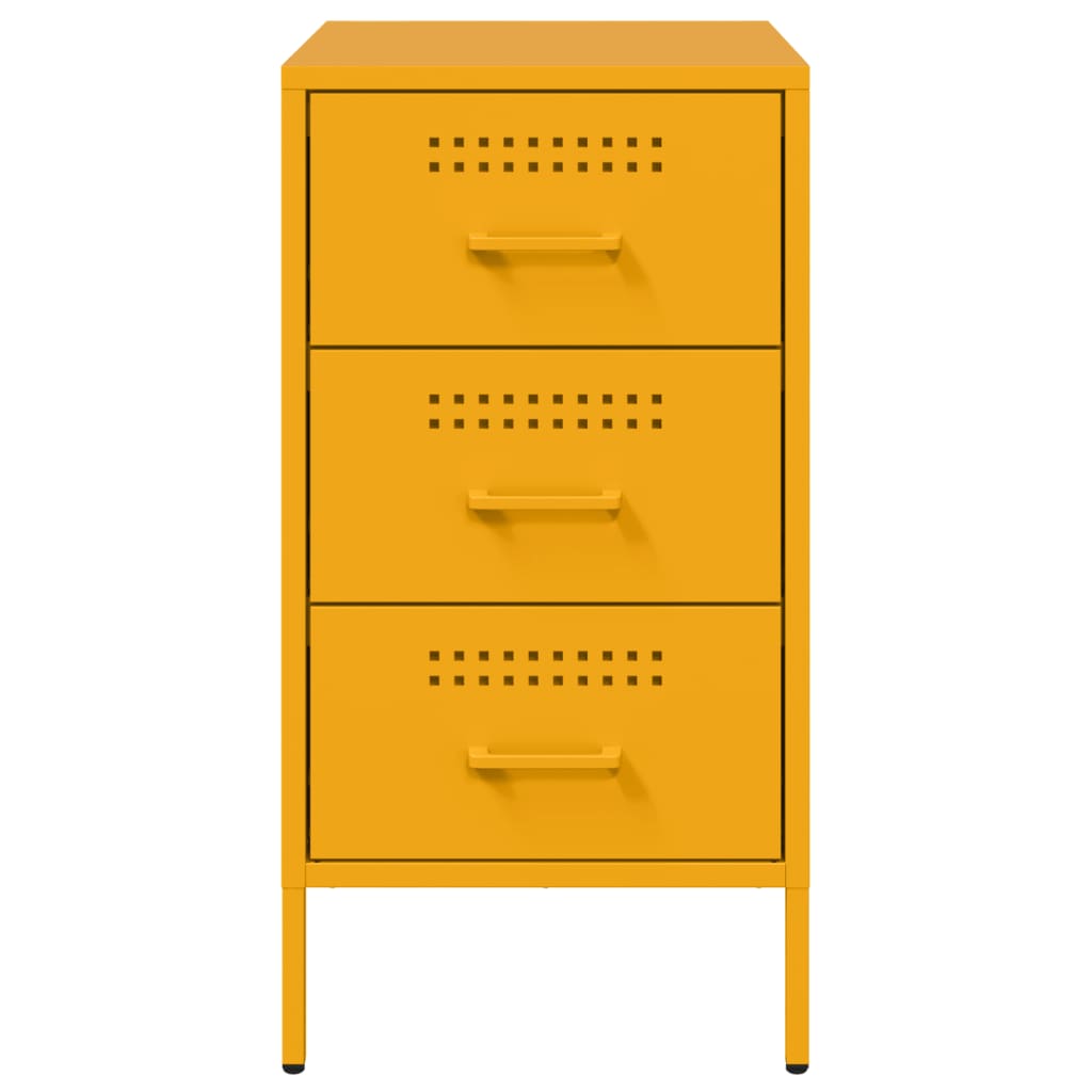 Bedside Cabinet Mustard Yellow 36x39x68 cm Steel