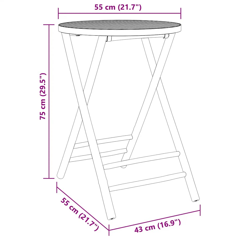3 Piece Bistro Set Bamboo