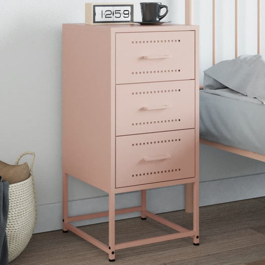 Bedside Cabinet Pink 36x39x78 cm Steel
