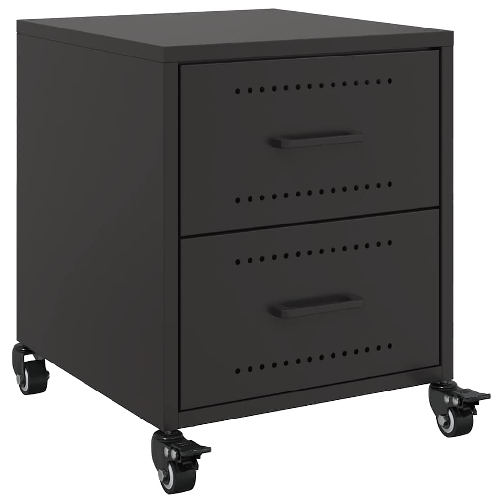 Bedside Cabinets 2 pcs Black 36x39x43.5 cm Steel