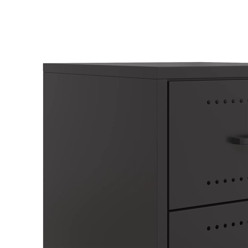 Bedside Cabinets 2 pcs Black 36x39x43.5 cm Steel