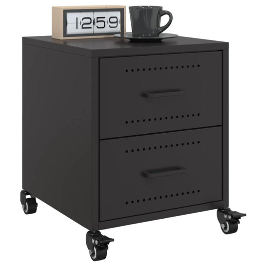 Bedside Cabinets 2 pcs Black 36x39x43.5 cm Steel