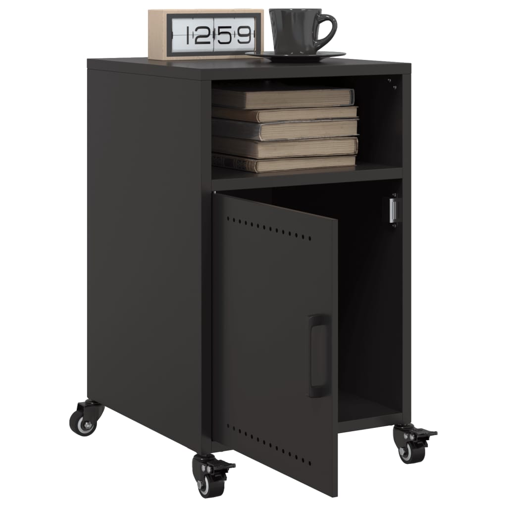 Bedside Cabinets 2 pcs Black 36x39x59 cm Steel