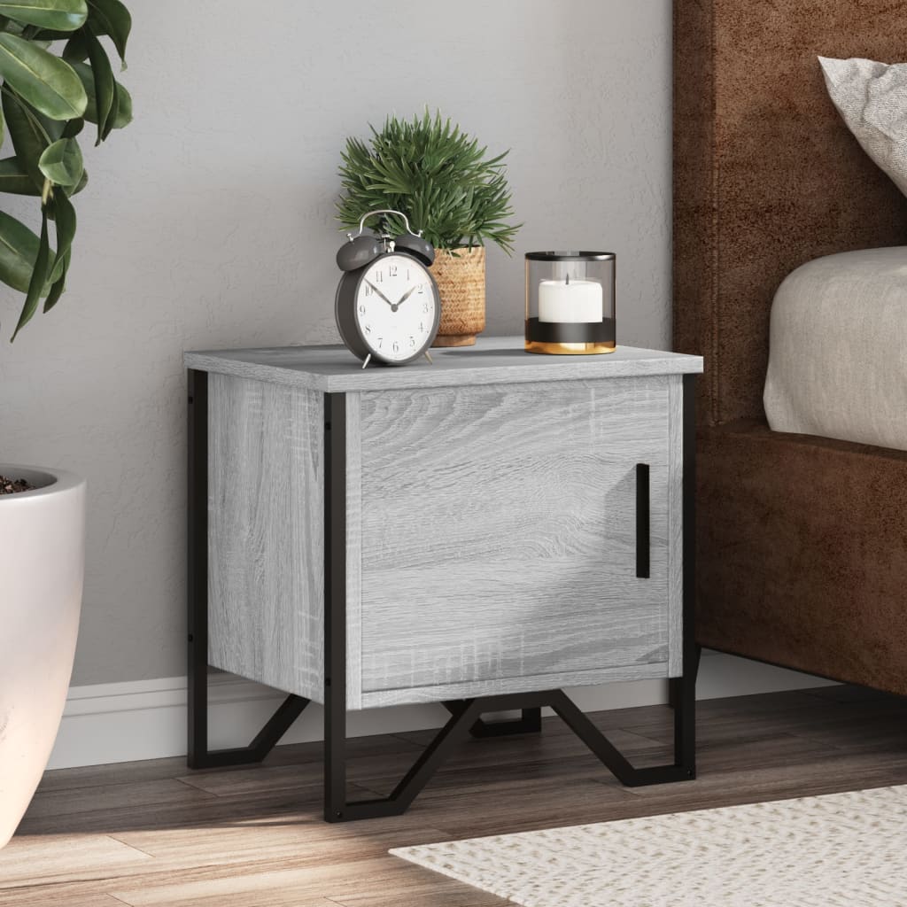 Bedside Cabinet Grey Sonoma 40x30x40 cm Engineered Wood