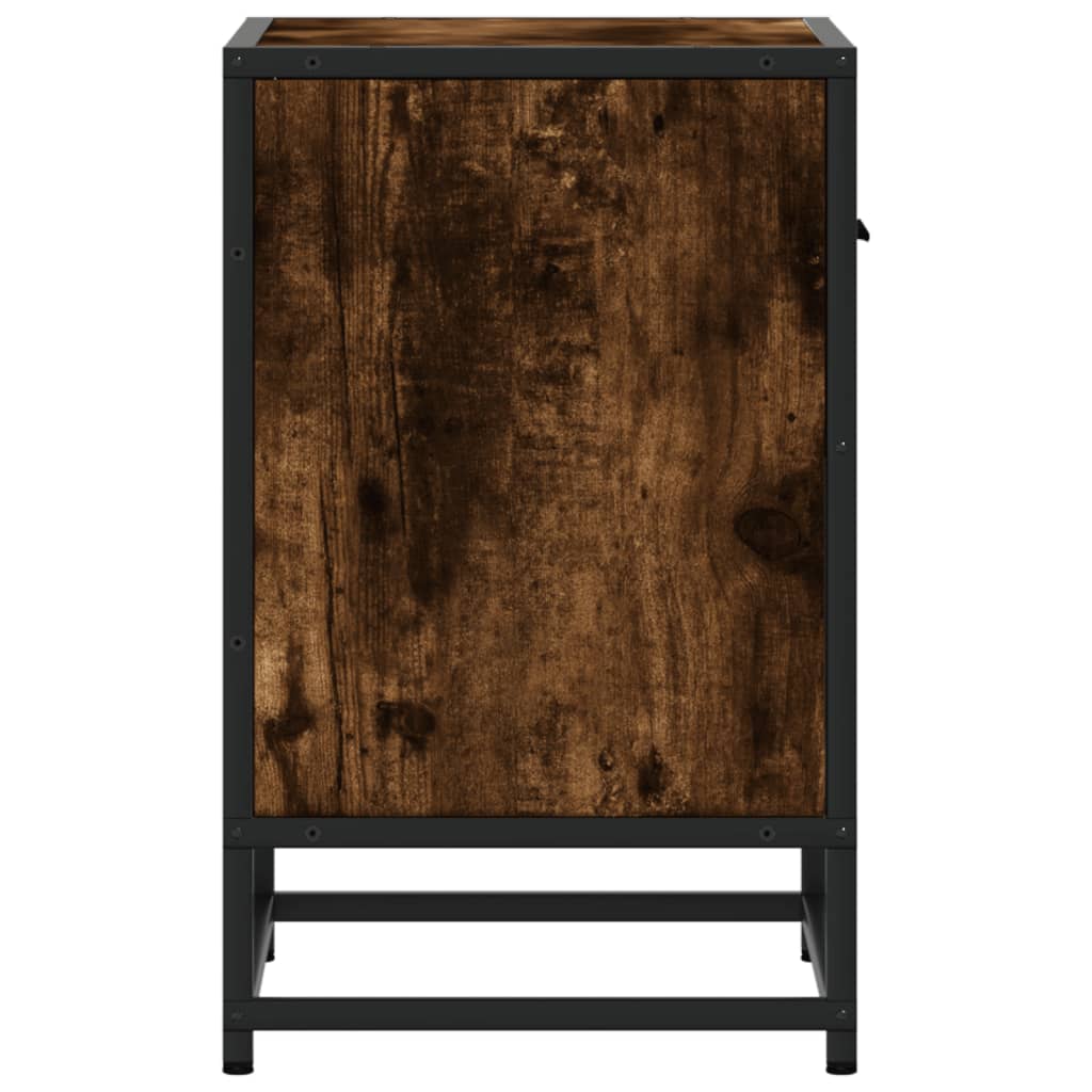 Bedside Cabinet Smoked Oak 40x31x50 cm Engineered Wood