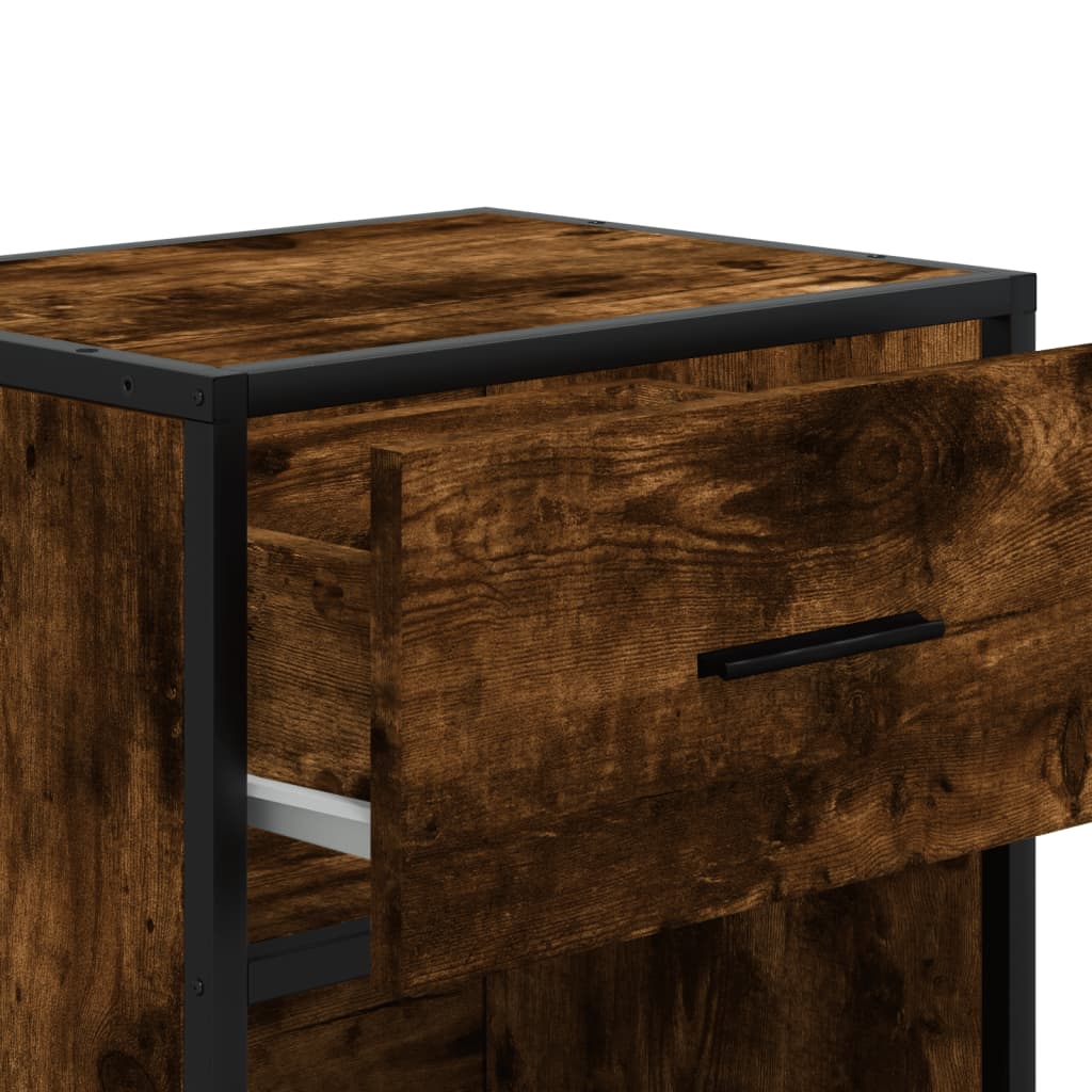 Bedside Cabinet Smoked Oak 40x31x50 cm Engineered Wood