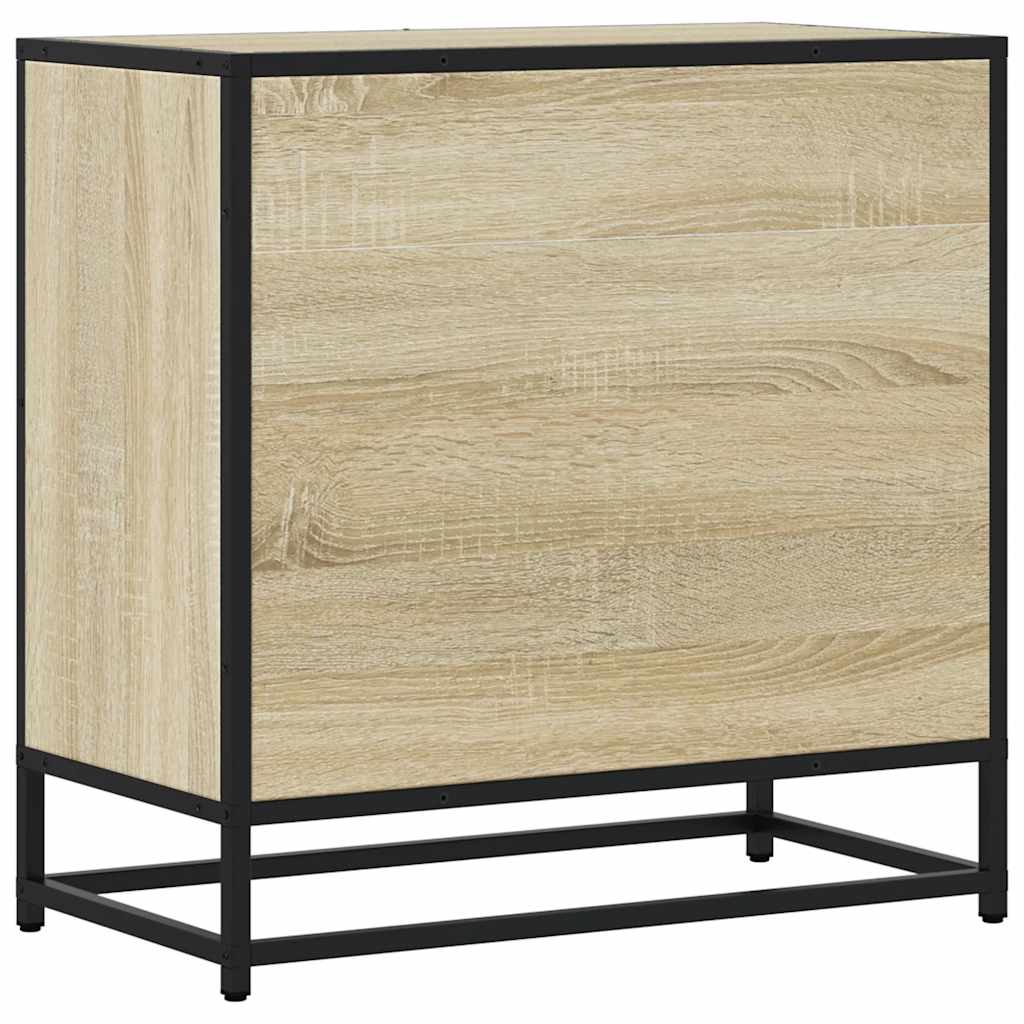 Bedside Cabinet Sonoma Oak 60x31x60 cm Engineered Wood and Metal