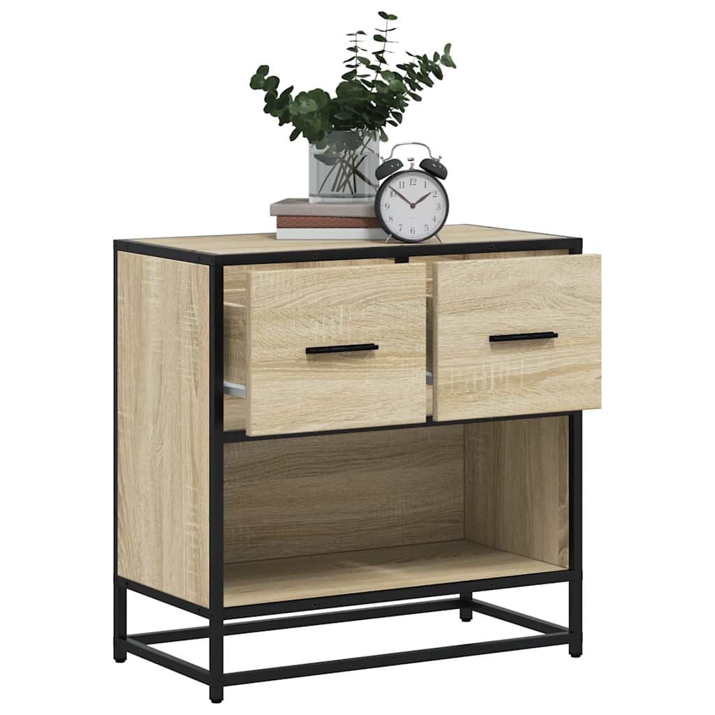 Bedside Cabinet Sonoma Oak 60x31x60 cm Engineered Wood and Metal