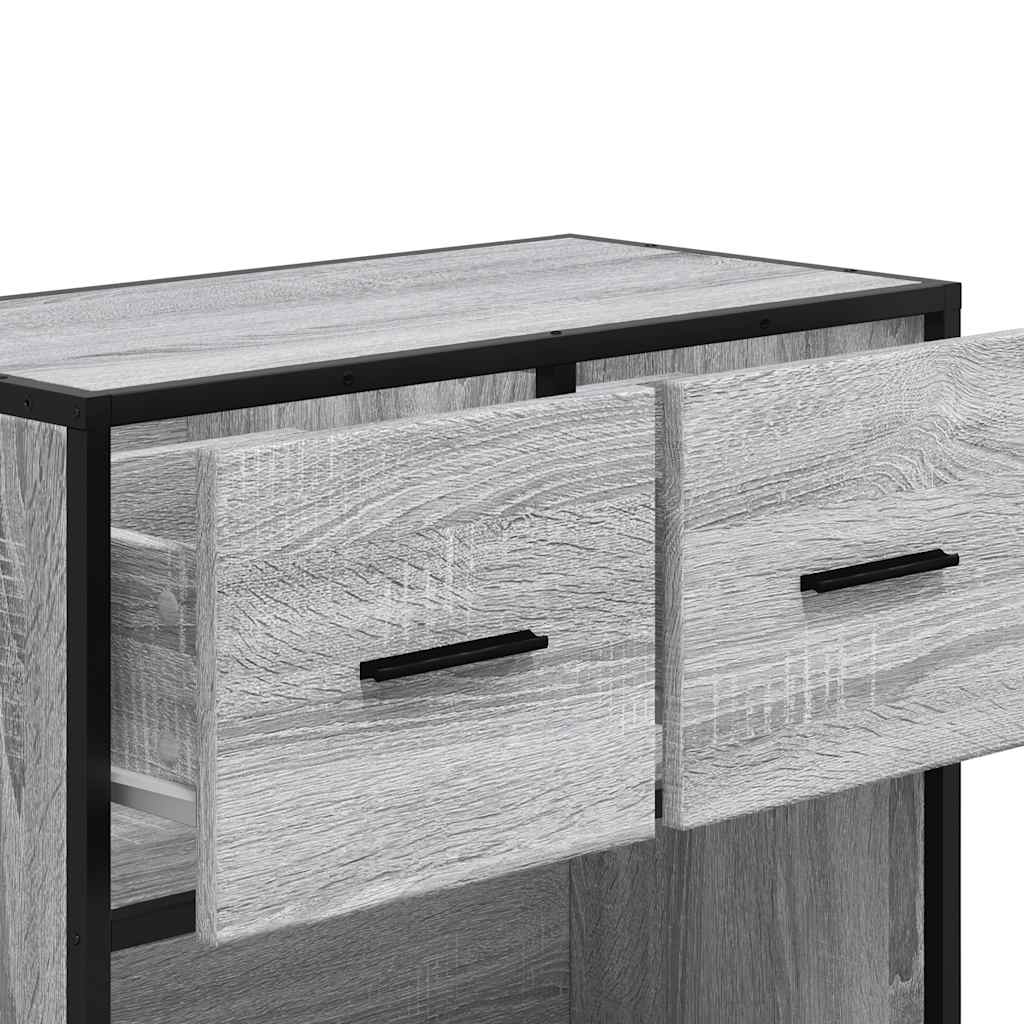 Bedside Cabinet Grey Sonoma 60x31x60 cm Engineered Wood and Metal
