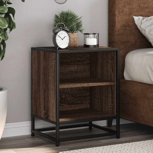 Bedside Cabinets 2 pcs Brown Oak 40x31x50 cm Engineered Wood and Metal