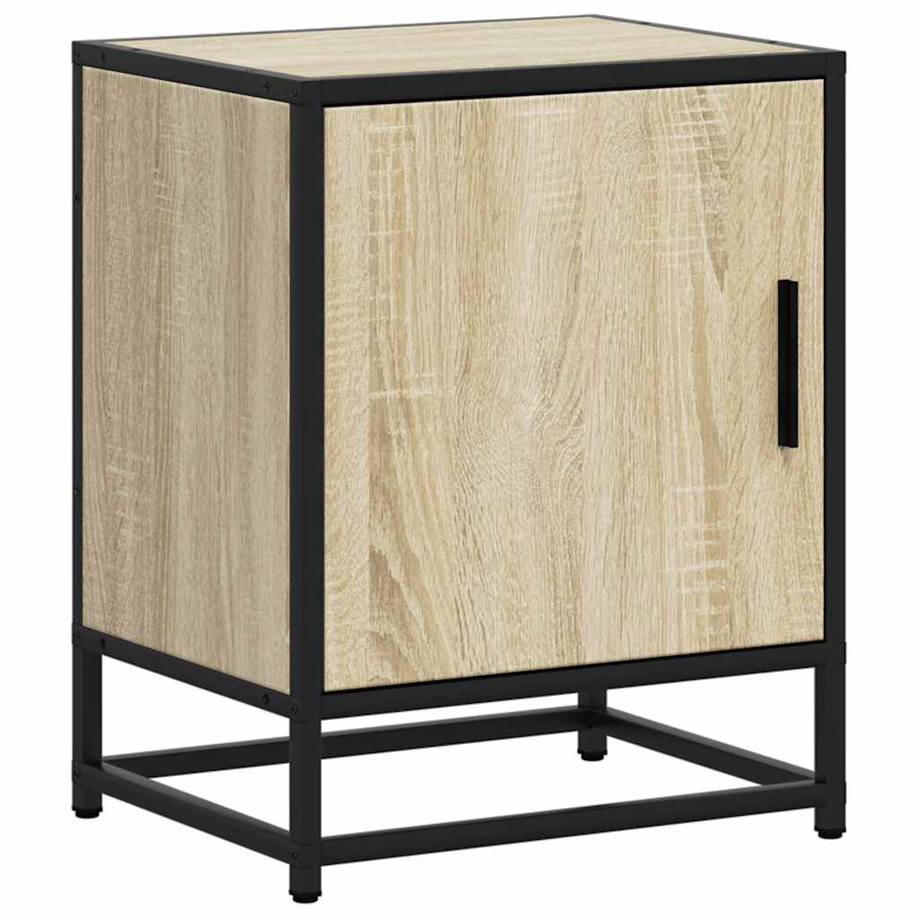 Bedside Cabinet Sonoma Oak 40x31x50 cm Engineered Wood and Metal