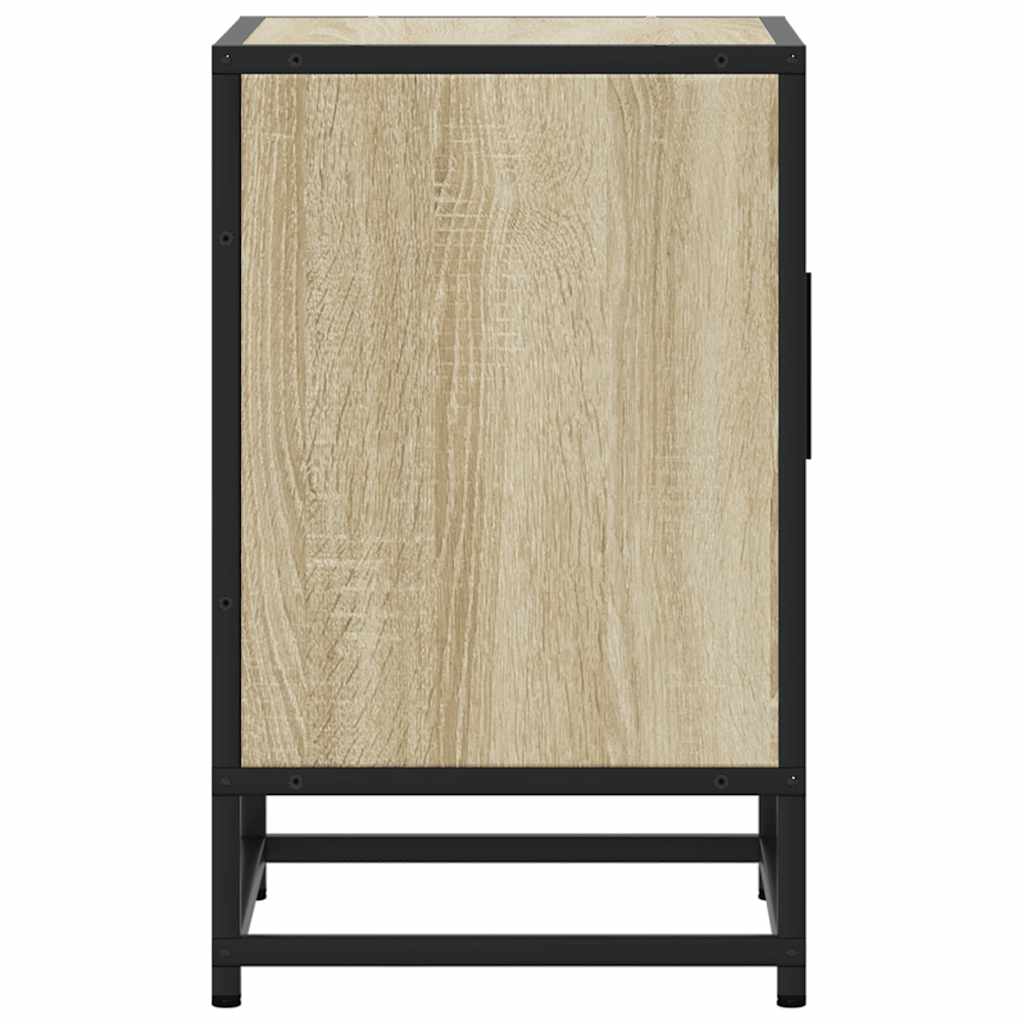 Bedside Cabinet Sonoma Oak 40x31x50 cm Engineered Wood and Metal