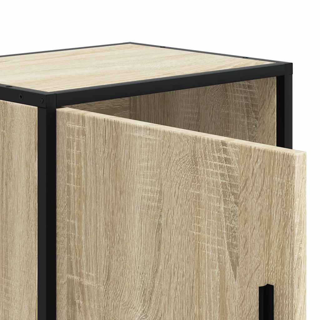 Bedside Cabinet Sonoma Oak 40x31x50 cm Engineered Wood and Metal