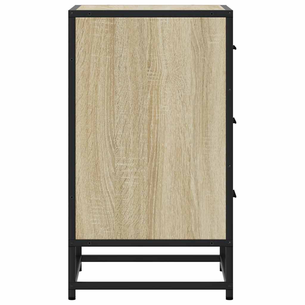 Bedside Cabinet Sonoma Oak 40x34.5x60 cm Engineered Wood and Metal