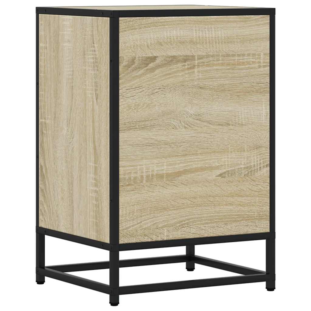 Bedside Cabinet Sonoma Oak 40x34.5x60 cm Engineered Wood and Metal