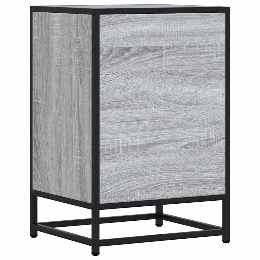 Bedside Cabinet Grey Sonoma 40x34.5x60 cm Engineered Wood and Metal