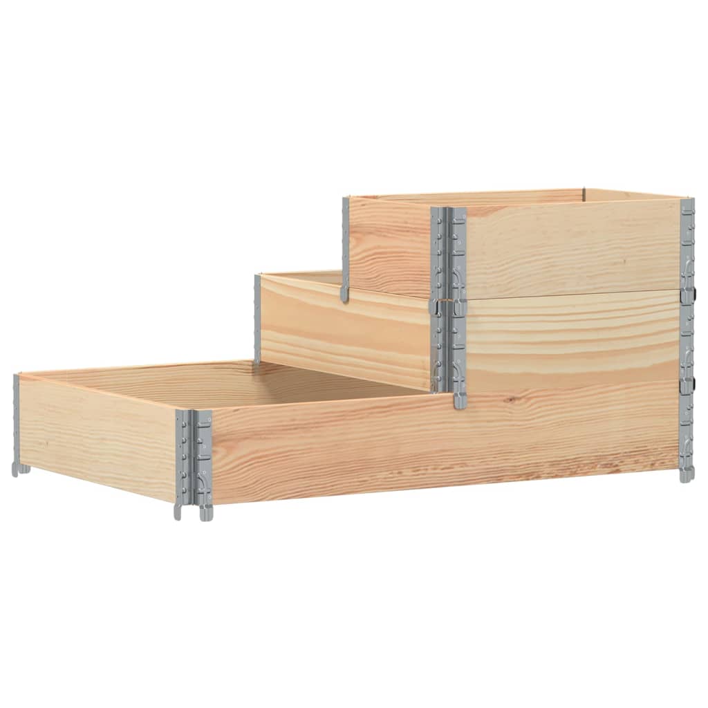 3-Tier Raised Bed 120x80 cm Solid Wood Pine